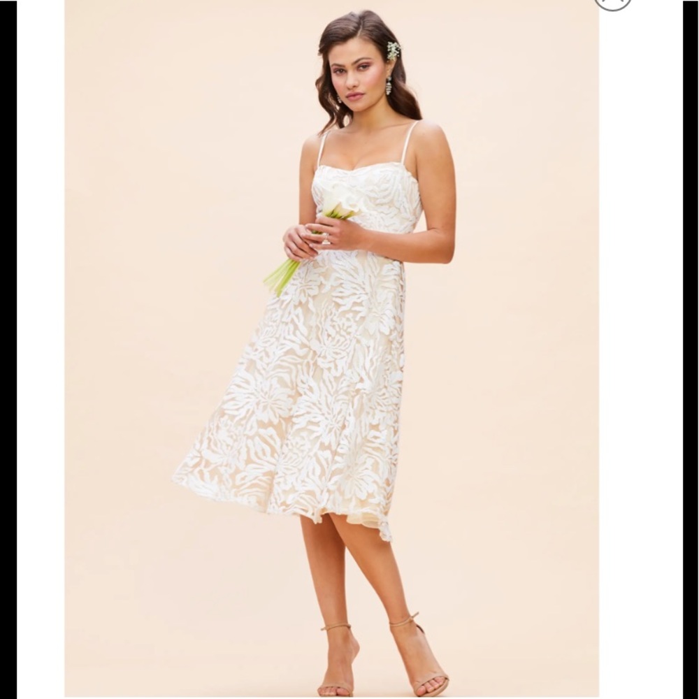New! Layla Embroidered Sequin Fit & Flare Dress